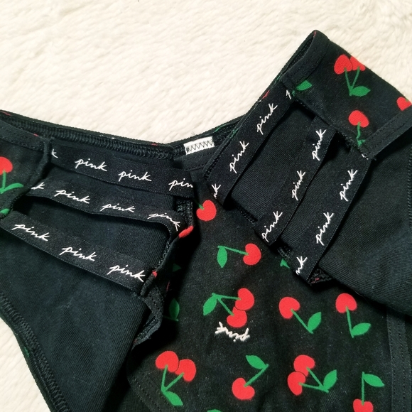 Victoria's Secret PINK Cherry Logo Cheekster Tanga Strappy Panty NWT - Picture 3 of 9